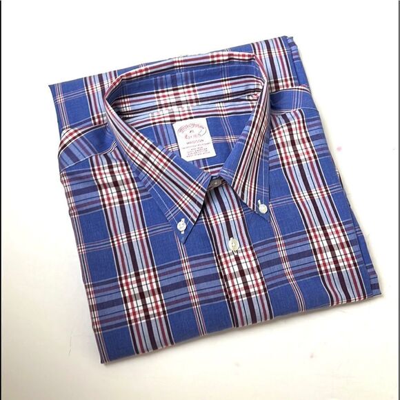 Brooks Brothers Supima Cotton Button Down Shirt Plaid Casual Long Sleeves XL - Picture 1 of 10